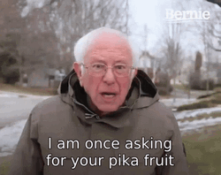 Bernie Sanders Asking For Pika Fruit GIF