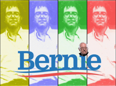 Bernie Sanders Poster Man With Glasses GIF