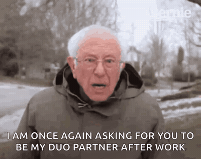 Bernie Sanders Says I Am Once Again Asking For You To Be My Duo Partner After Work GIF