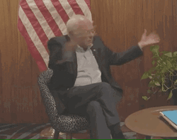 Bernie Sanders . Striking Table With Fist GIF