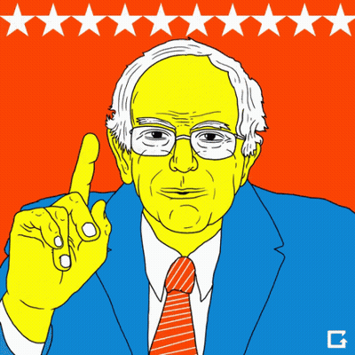 Bernie Sanders With Yellow Face GIF