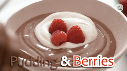 Berries And Cream In Chocolate Pudding GIF