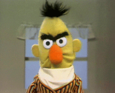 Bert From Sesame Street Has A Very Angry Face GIF