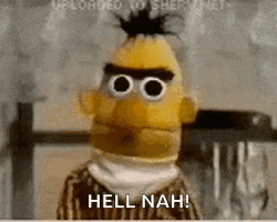 Bert From Sesame Street Is Making A Funny Face And Saying `` Hell Nah '' . GIF