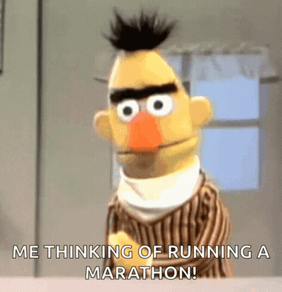 Bert From Sesame Street Running Marathon GIF