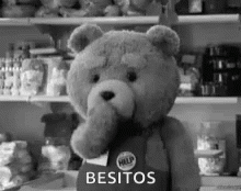 Besitos Bear Flying Kiss GIF