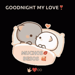 Besitos Peach And Goma Goodnight My Love GIF