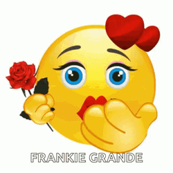 Besitos Red Lips Emoji Holding Flower GIF
