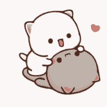 Beso Cute Goma & Peach Cat GIF
