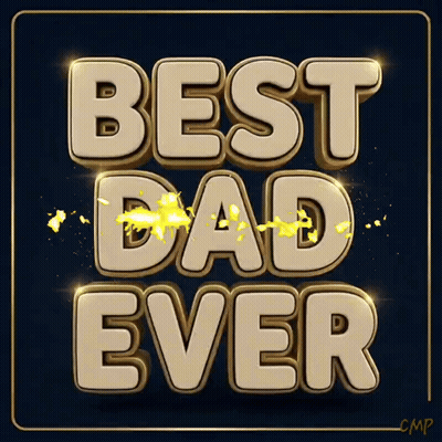Best Dad Ever Poster in Gold Letters