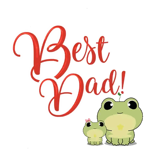 Best Dad Poster With Frogs Sticker