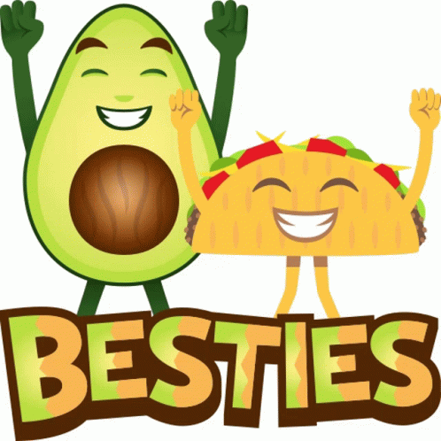 Best Friends Avocado Taco Cartoon