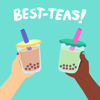 Best Friends Best Teas Boba Cheers Cartoon GIF
