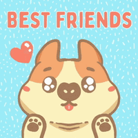 Best Friends Cute Dog Cartoon Sticker  GIF