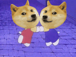 Best Friends Jumping Doge Meme GIF