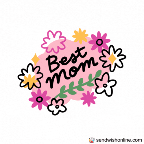 Best Mom Pink Flower Background GIF
