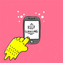 Best Smartphone Scrolling Cartoon Fingers GIF