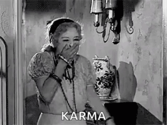 Bette Davis Laughing Karma GIF