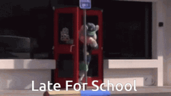 Better Late Than Never Running Mascot GIF