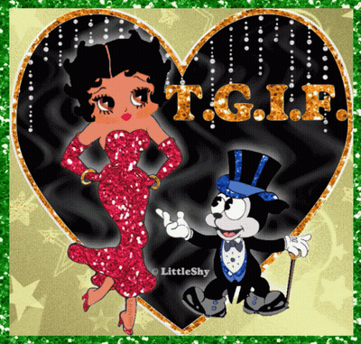 Betty Boop And Mickey Mouse Saying T.G.I.F GIF