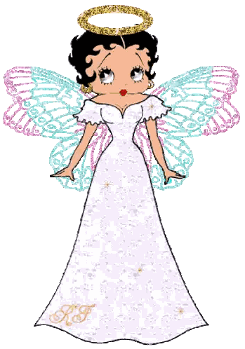 Betty Boop Angel In White Dress Sticker