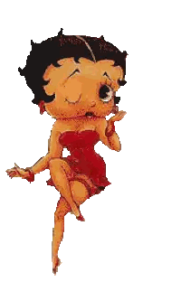 Betty Boop Blowing Kiss In Red Dress Sticker