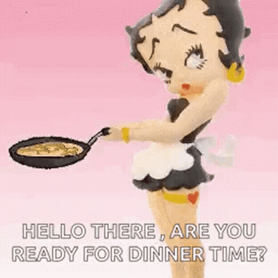 Betty Boop Cooking In Frying Pan GIF