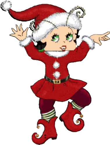 Betty Boop Elf Santa Hat Sticker
