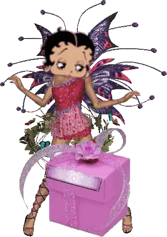 Betty Boop Fairy Next To Pink Box Sticker