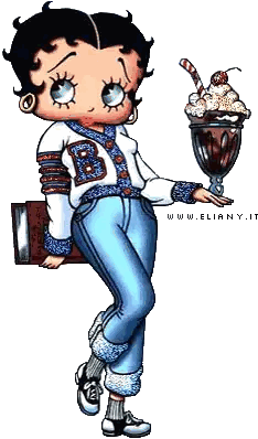 Betty Boop Holding Ice Cream And Book Sticker