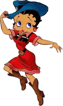 Betty Boop In Blue Hat And Red Dress Sticker