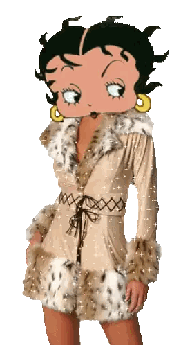 Betty Boop In Fur Coat And Earrings Sticker