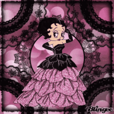Betty Boop In Pink And Black Dress GIF