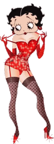 Betty Boop In Red Dress And Stockings Sticker