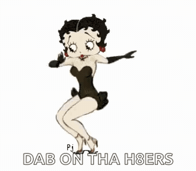 Betty Boop Is Wearing A Black And White Swimsuit And Gloves And Is Dancing . GIF