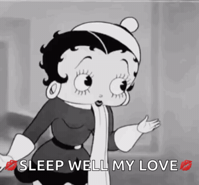 Betty Boop Is Wearing A Hat And Scarf And Says Sleep Well My Love GIF