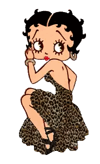 Betty Boop Kneeling In Leopard Dress Sticker