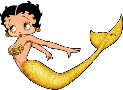 Betty Boop Mermaid With Gold Tail Sticker