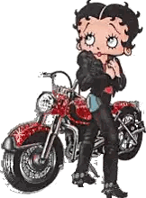 Betty Boop Next To Red And Black Motorcycle Sticker