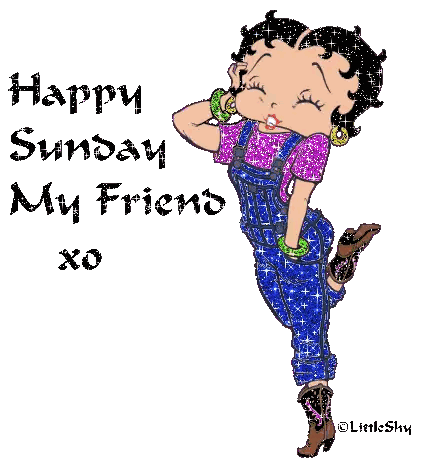 Betty Boop Says Happy Sunday Sticker