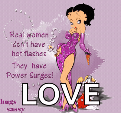Betty Boop Says That Real Women Don 'T Have Hot Flashes GIF