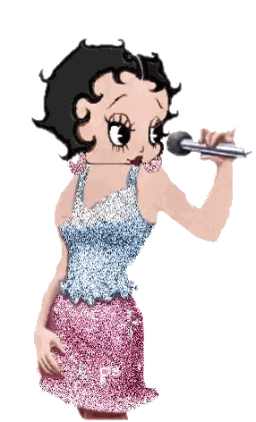 Betty Boop Singing Into Microphone Sticker