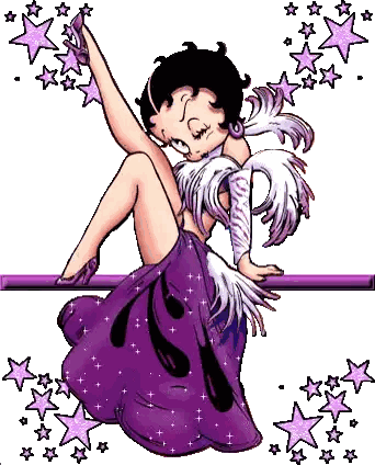 Betty Boop Sitting On Bar Surrounded By Stars Sticker