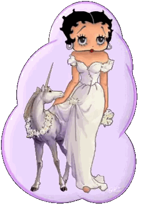 Betty Boop Standing Next To Unicorn Sticker