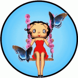 Betty Boop With Blue Butterflies