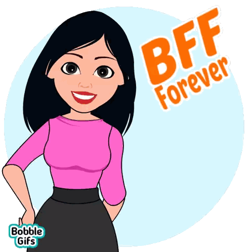 BFF Forever Cartoon Woman Sticker