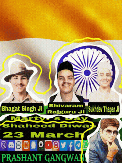 Bhagat Singh Shivaram Rajguru Sukhdev Thapar Poster March 23 GIF