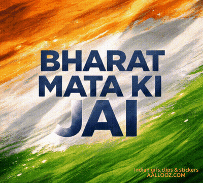 Bharat Mata Ki Jai Poster On Flag Background GIF