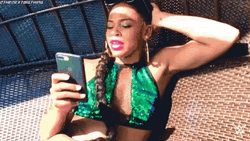 Bianca Belair Throwing Phone GIF