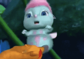 Bibble Blue Puffball Creature Shaking Head GIF
